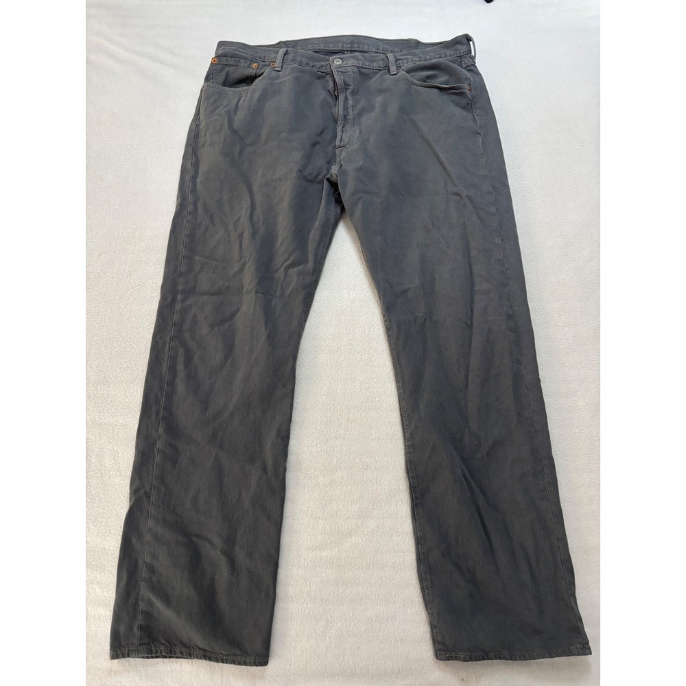 Levis 501 Original Fit Mens Charcoal Gray Button Fly Straight Leg Jeans 40x32